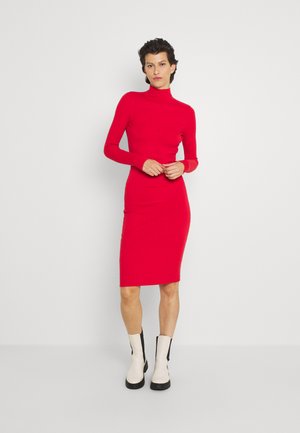 PHERSON MOCK NECK DRESS - Pleten aty - red