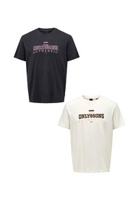 Only & Sons Print T-shirt - weiß dunkelblau
