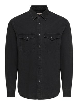 Only & Sons, ONSRAY WESTERN SHIRT - Shirt - black denim