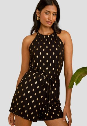 Love & Roses HALTER NECK REGULAR FIT - Buksedragter - black dash foil