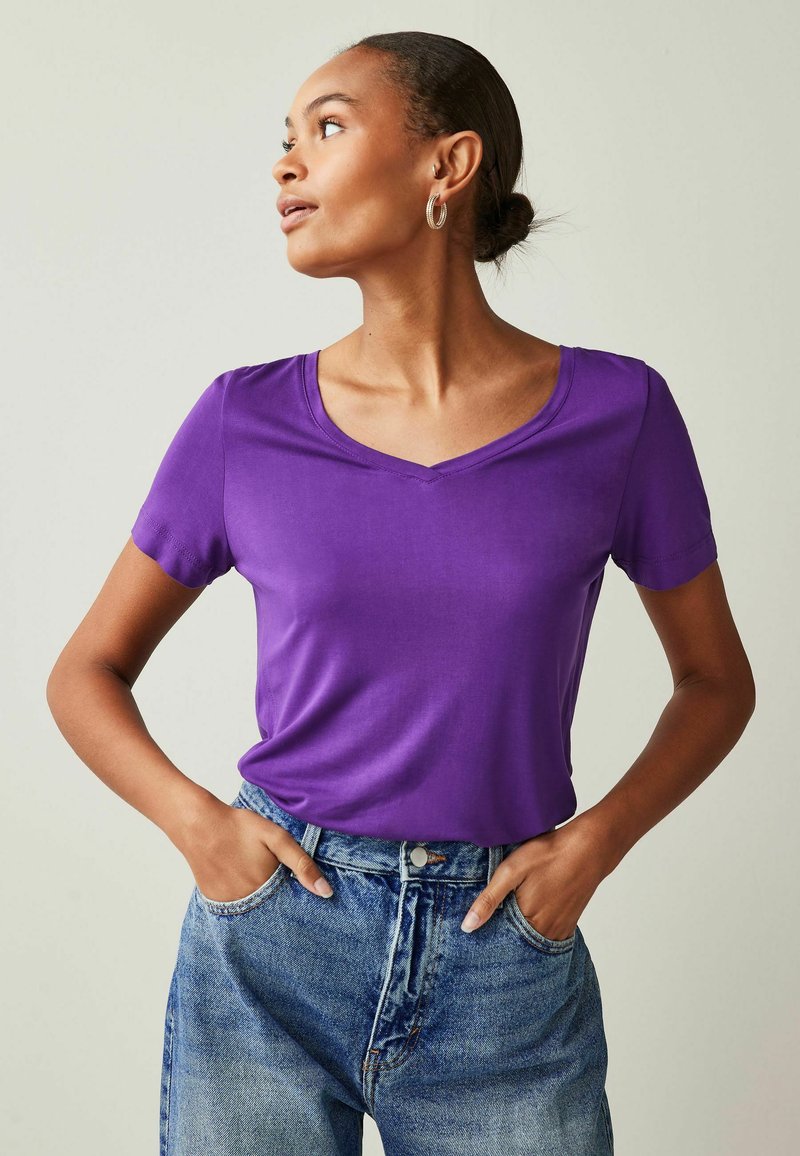 Next SLOUCH V NECK  - T-shirt basic - purple