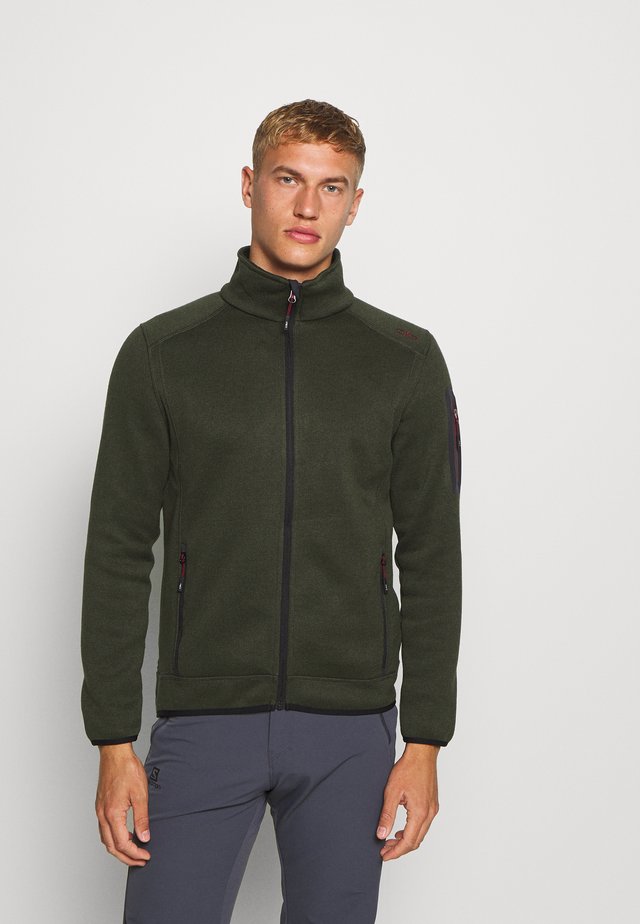 Fleecejakker - oil green/burgundy