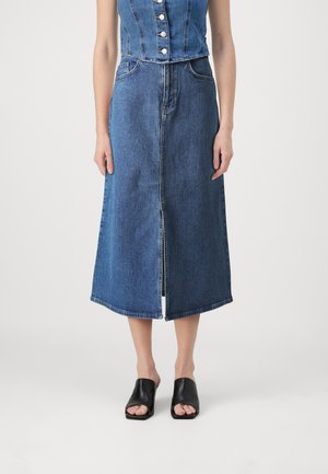 Selected Femme SLFKRISTA GERDA SKIRT - Suknja od trapera - medium blue denim