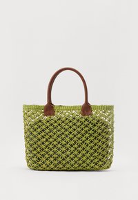OPEN WEAVE - Tote bag - verde limon/camel/forest