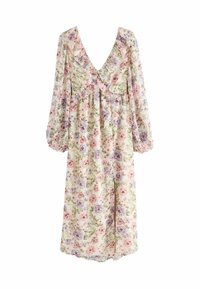 Next Maxi ruha - pink purple vintage floral