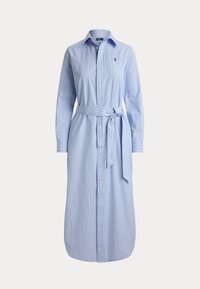 BELTED STRIPED COTTON SHIRTDRESS - Φόρεμα πουκάμισο - medium blue/white