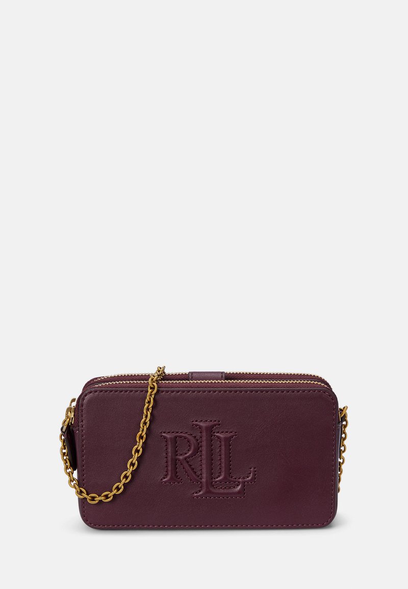 Lauren Ralph Lauren LEATHER MEDIUM WITLEY CROSSBODY WALLET - Axelremsväska - pinot noir