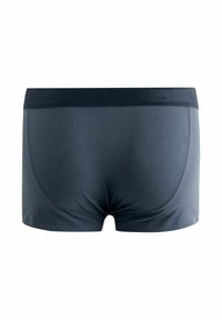 Mörkgrå boxerkalsonger för män med slät textur, elastisk midjeresår med "SIGNATURE"-logotyp och kroppsnära design.