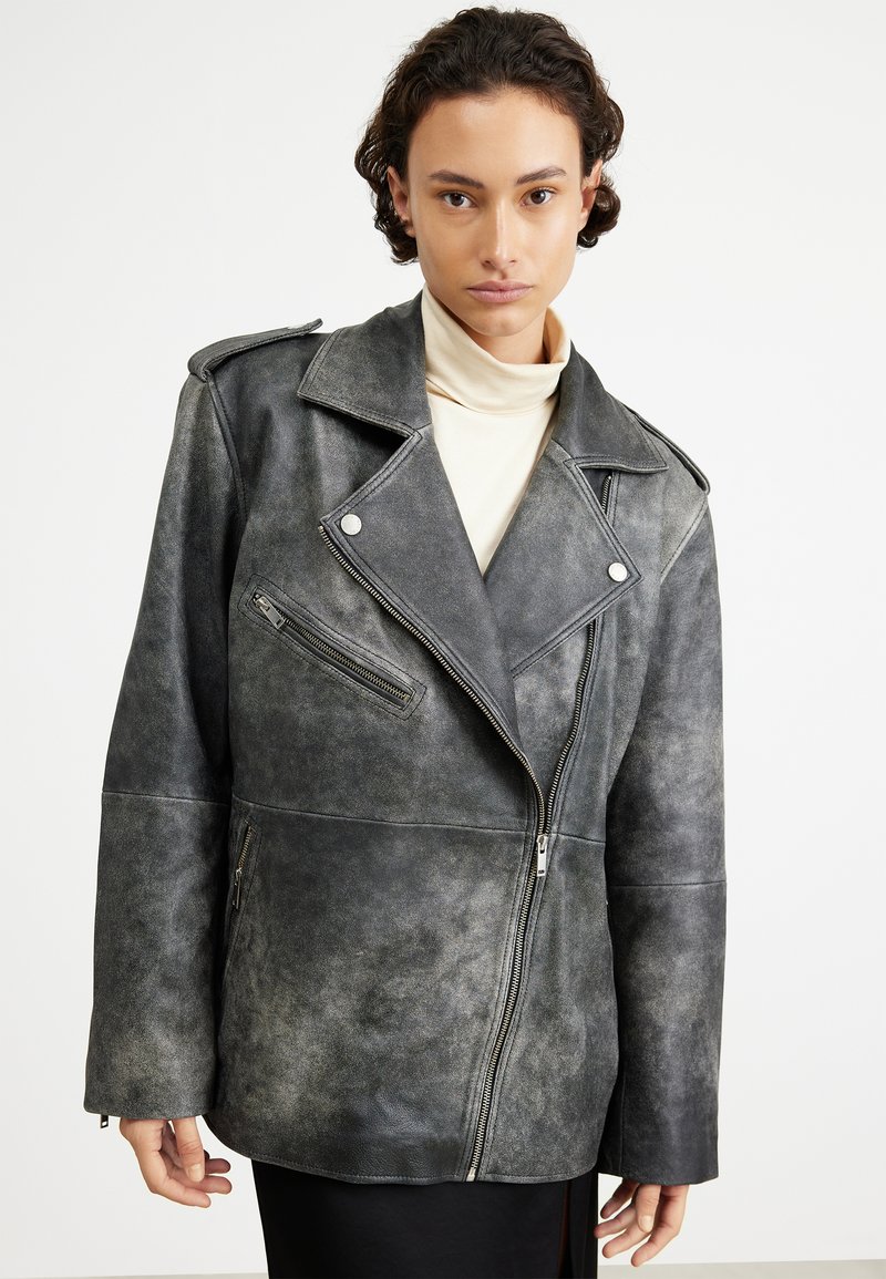 Gestuz RIVANA JACKET Leather jacket faded black/black Zalando.ie