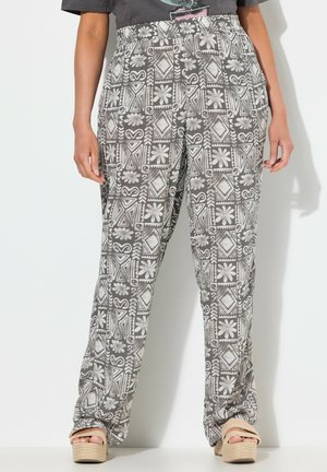 MOSAIC PRINT ELASTIC WAIST - Trousers - graphite grey