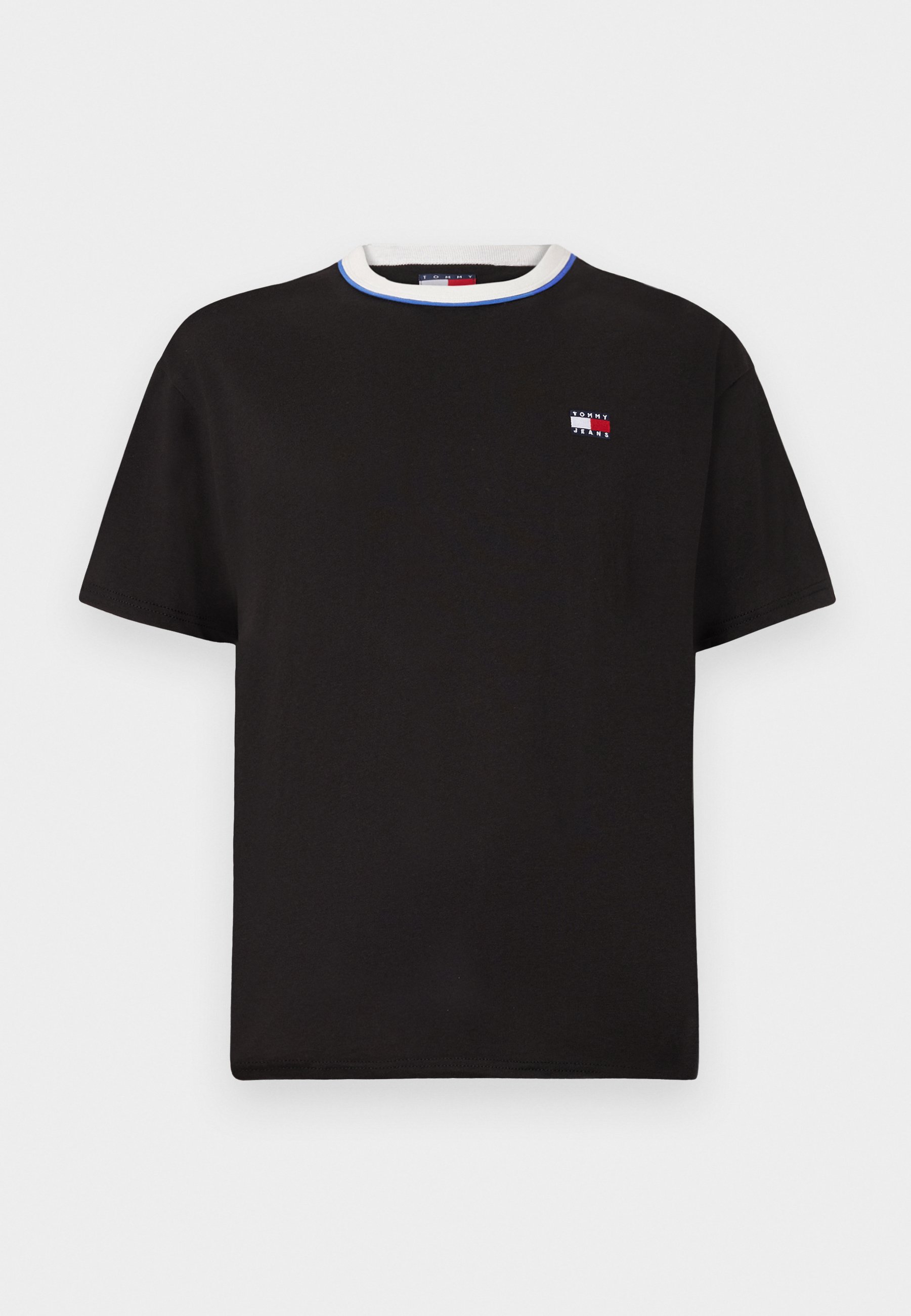 [ JEANS] Ringer Badge T-shirt ★大人気★ Tommy Jeans RINGER BADGE TEE - Basic T-shirt - black
