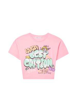 T-shirt con stampa - rosa fluo