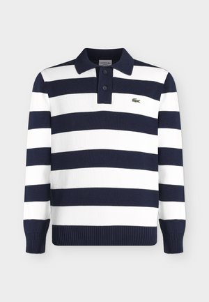 Lacoste, KNIT POLO - Poloshirt - navy blue/flour