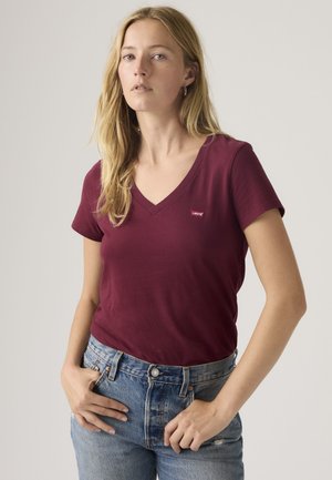PERFECT V NECK - T-Shirt basic - tawny port