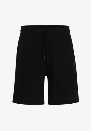 Mustad must shorts pehmest puuvilla segust, millel on elastne vöökoht ja paeltega, ning väike logo detail külje peal.