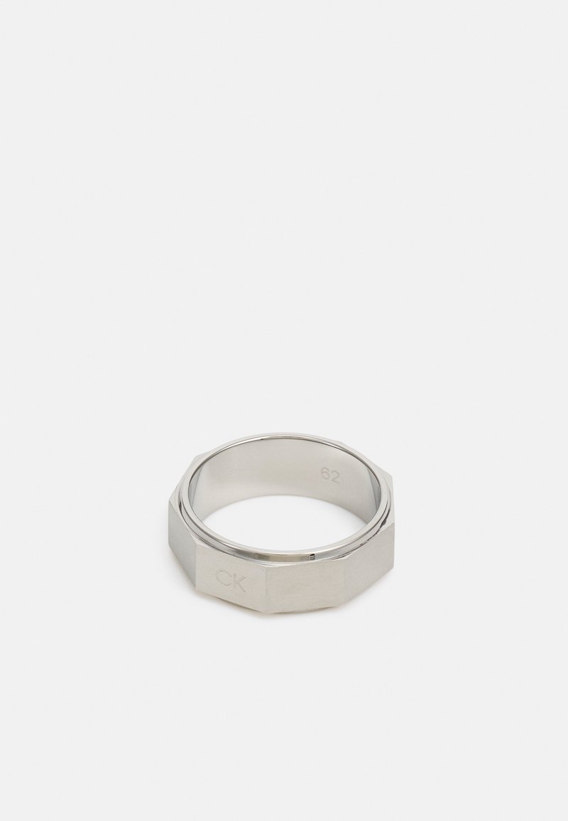 Calvin Klein BRUSHED POLISHED FACETED BOLT RING - Ring - silver-coloured