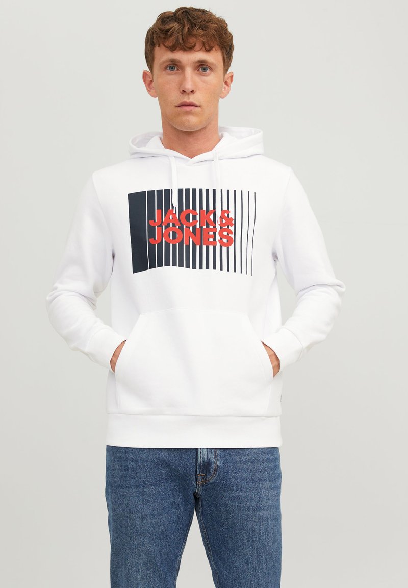 Jack & Jones CORP LOGO PLAY NOOS - Jersey con capucha - white