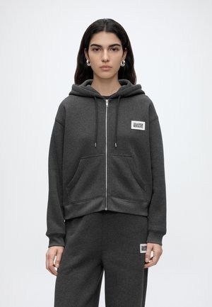 Mads Nørgaard, STANDARD BOBO HOOD SWEATSHIRT - Суитшърт с цип - dark grey melange