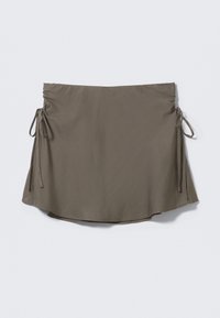 RUCHED MINI SKIRT - Miniskjørt - dark mole