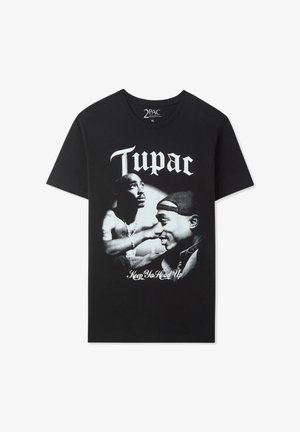 Terranova, OVER TUPAC AVANTI E DIETRO - T-shirt con stampa - nero