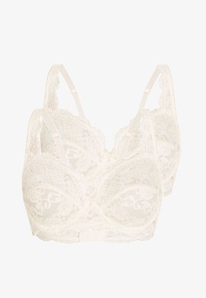Blonder bras i blød creme med blomstermønster, bøjlestøtte, justerbare stropper og hægte-og-øjne lukning. To-pak design.