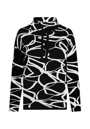 PULLOVER MIT JACQUARD-MUSTER - Jumper - black/silver