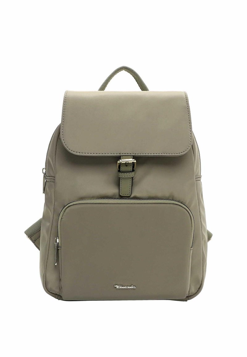 Khaki seljakott tõmblukuvaruga, reguleeritava rihma, esikülje tõmblukuga tasku ja siledapinnalise tekstuuriga. Omab metallist kinnitusdetaili ja logo detaili.