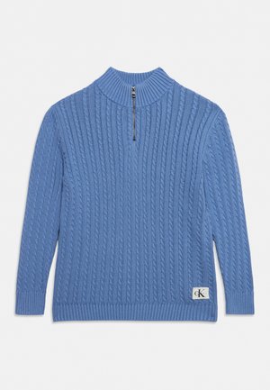 Calvin Klein Jeans, CABLE HALF ZIP - Пуловер - colony blue
