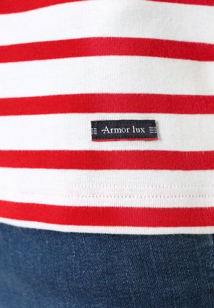 Armor lux, MORGAT MARINIÈRE - T-shirt print - blanc/braise