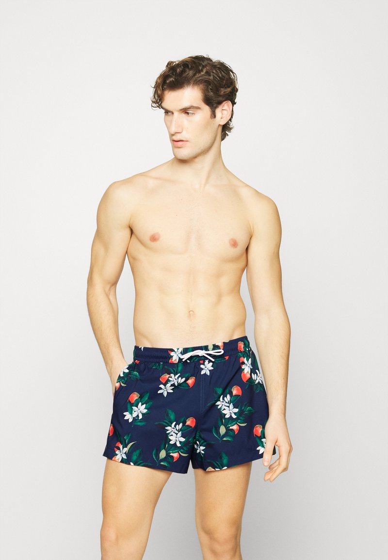 Abercrombie & Fitch FLORAL Swimming shorts navy/blue Zalando.co.uk
