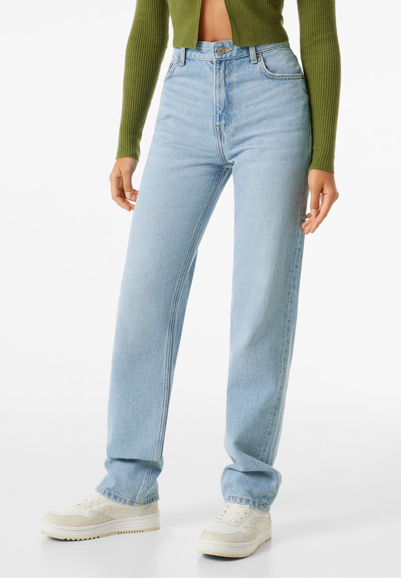 Bershka Jeans straight leg - light-blue denim