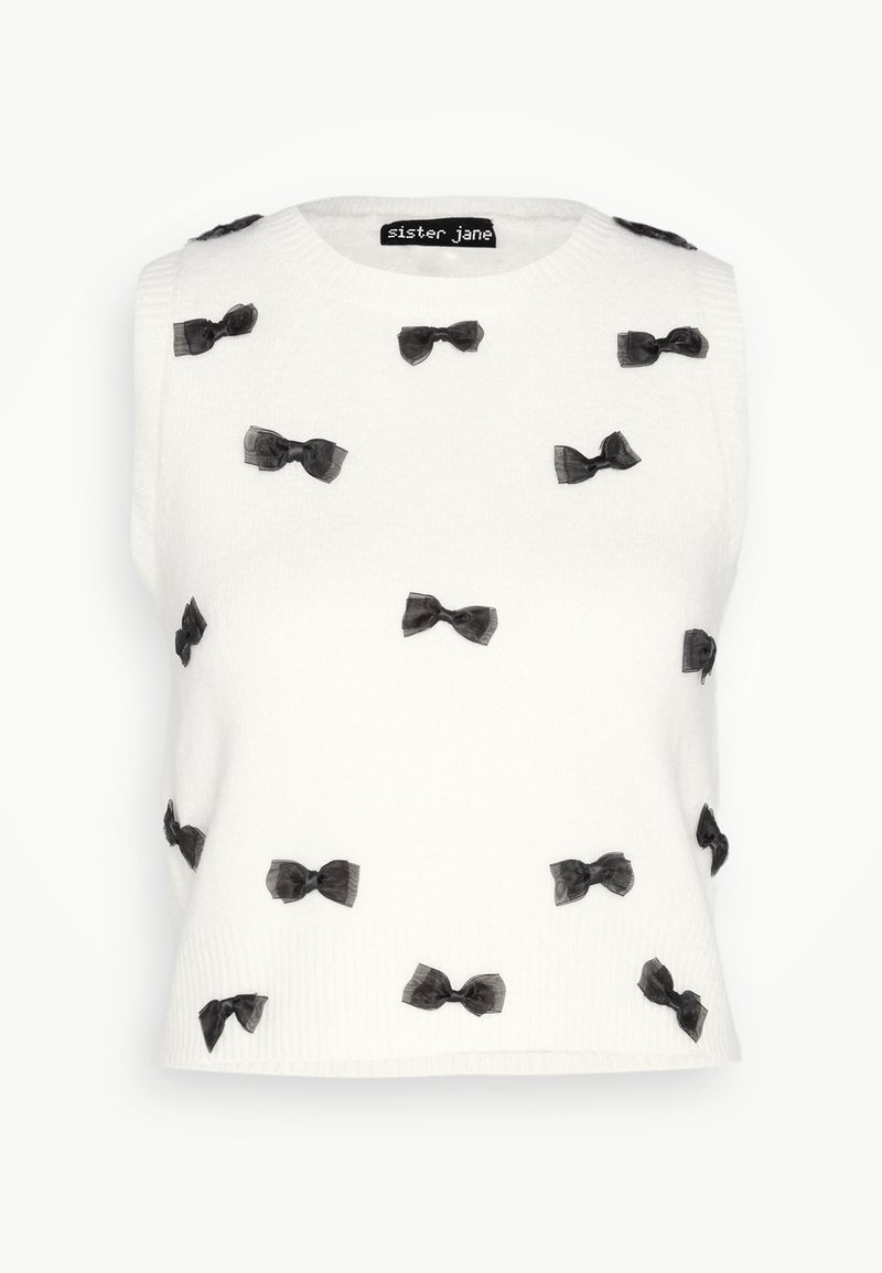 Sister Jane DAUPHINE BOW VEST - Striktrøje - ivo/offwhite - Zalando.dk