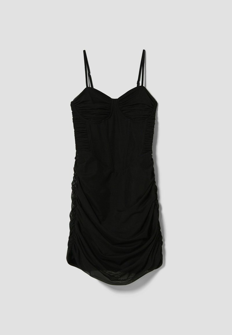 Damen Freizeitkleider | Bershka DRAPED MINI Freizeitkleid black/schwarz - EL89952 Damen Freizeitkleider | Bershka DRAPED MINI Freizeitkleid black/schwarz - EL89952