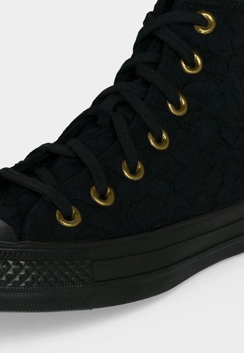 Converse CHUCK TAYLOR ALL STAR LACE - Zapatillas altas - black/black/gold coloured — photo 7