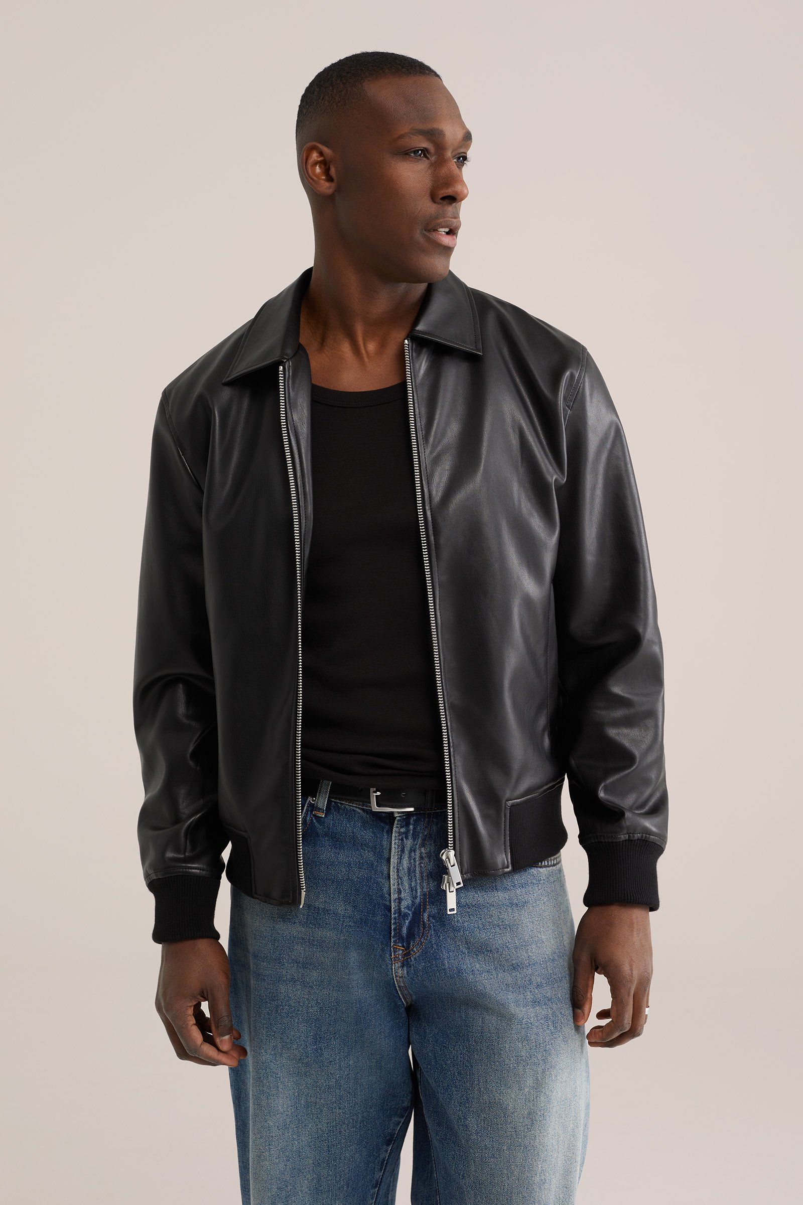 Jack & Jones Faux leather jacket - black - Zalando