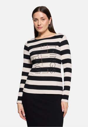 MIT RIPPENSTRUKTUR - Langarmshirt - schwarz weiß