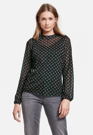 RUNDHALS LONGSLEEVE MIT SEMITRANSPARENTEN DETAIL - Blouse - grey