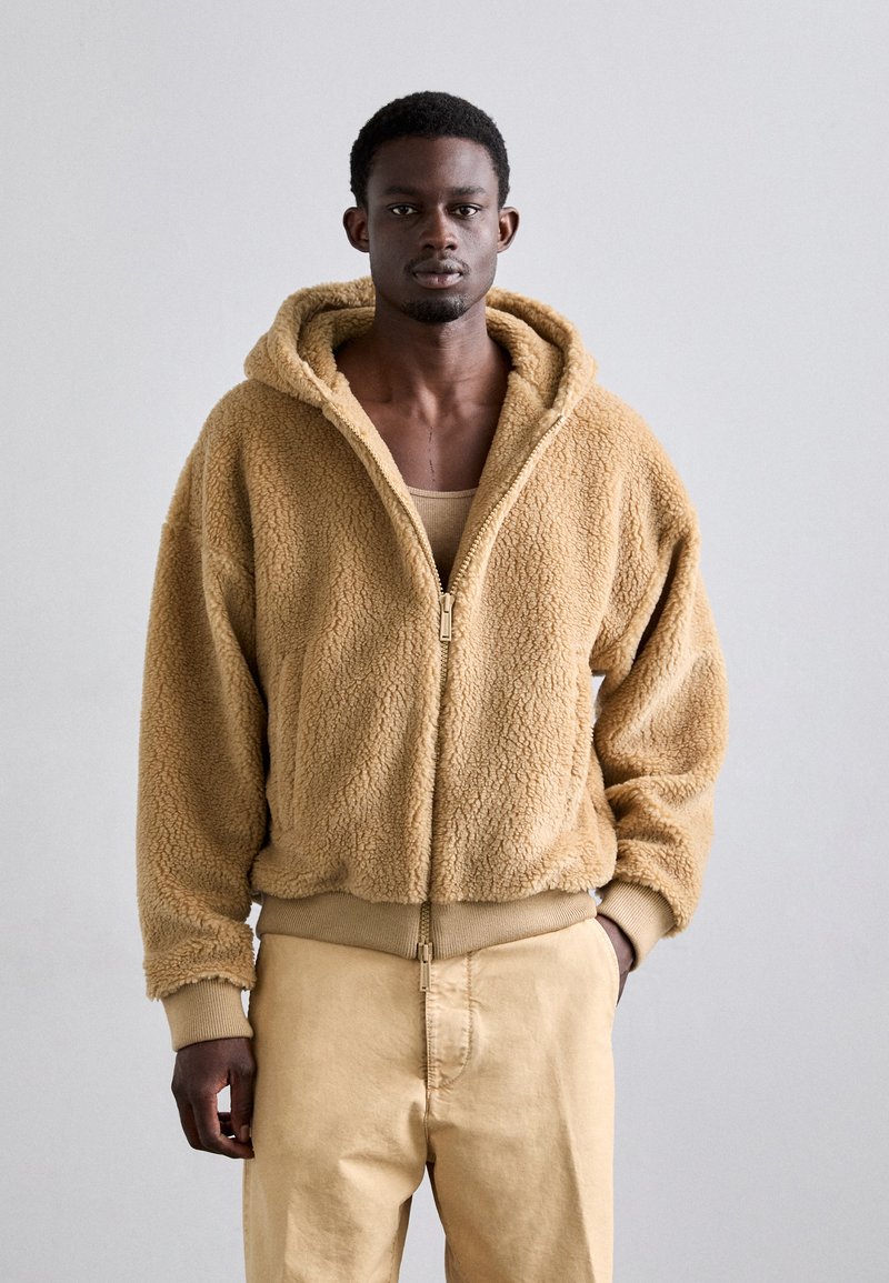 DSQUARED2 ICON RELAX TEDDY ZIPPED HOODIE - Overgangsjakke - camel