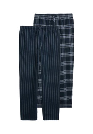 2PK CHECKED STRIPED - Pantalón de pijama - navy mix