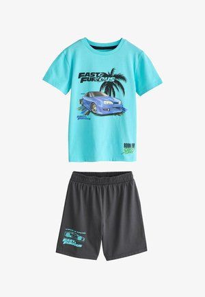 Next, REGULAR FIT - SINGLE SHORT PYJAMAS SET - Nachtwäsche Set - blue grey fast and furious