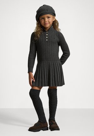 MINI CABLE POLO SWEATER DRESS - Kampsunkleit - windsor heather