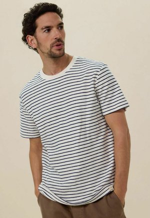 MIT STREIFEN  - Print T-shirt - blau