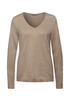 V-NECK PULLOVER - Pullover - beige