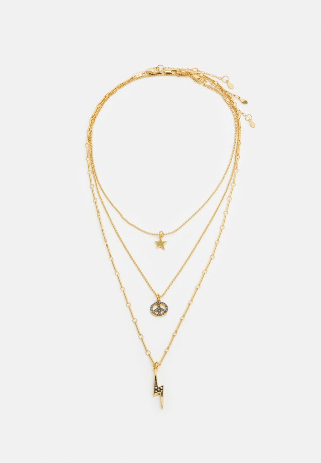 TRIPLE LAYER PENDANT NECKLACE MIXED CHARMS 3 PACK - Collier - gold-coloured