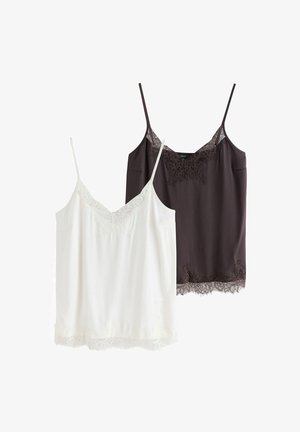 Next, REGULAR FIT - LACE TRIM SATIN CAMI TOPS 2 PACK - Alussärk - brown cream