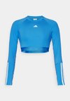 Tops ar garām piedurknēm - ray blue/white