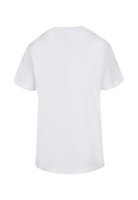 Hvid bomulds T-shirt med korte ærmer, rund hals og en glat tekstur. Bagfra, med en klassisk pasform og ingen synlige grafikker.
