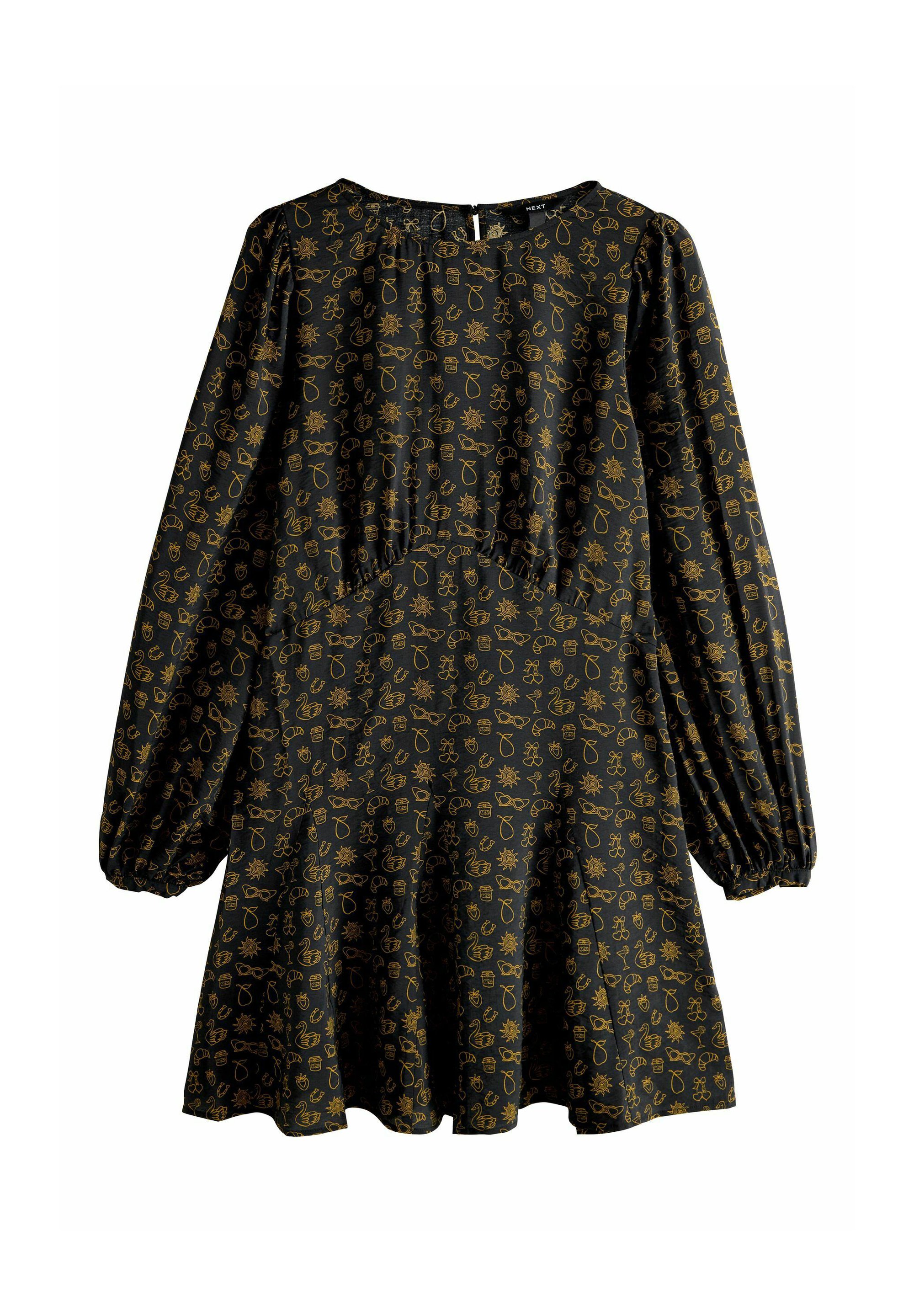 Robe Courte Noir Et Blanc - Taille 46, Marque Next, Viscose, Neuf Sans Étiquettes