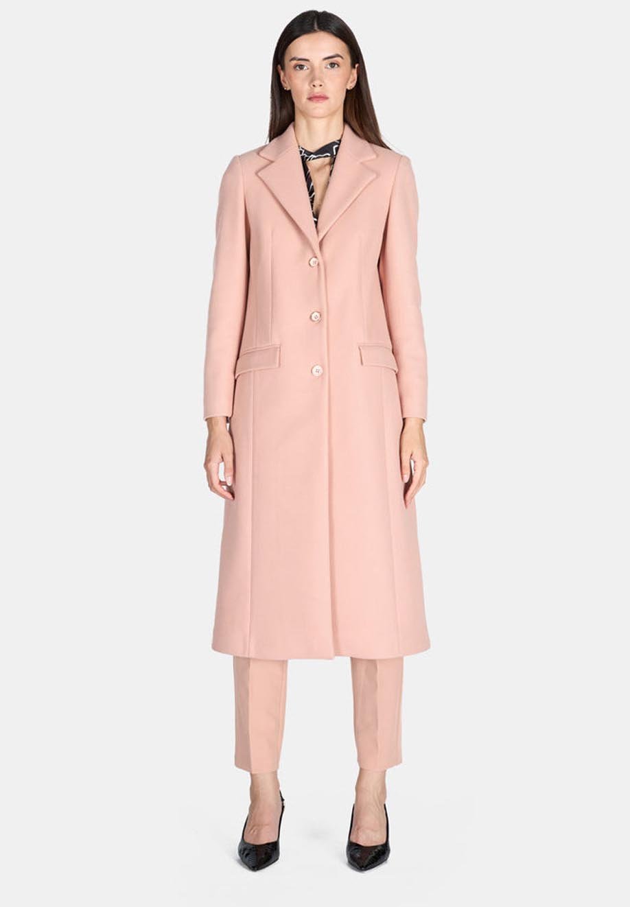 Cappotto Monopetto Cappotto Rosa Motivi Giacca Rosa Motivi Motivi