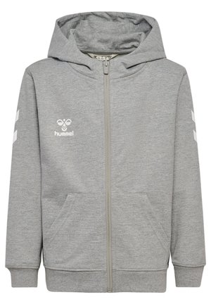 CHEVRON HOODIE - Sweatjakke - grey melange